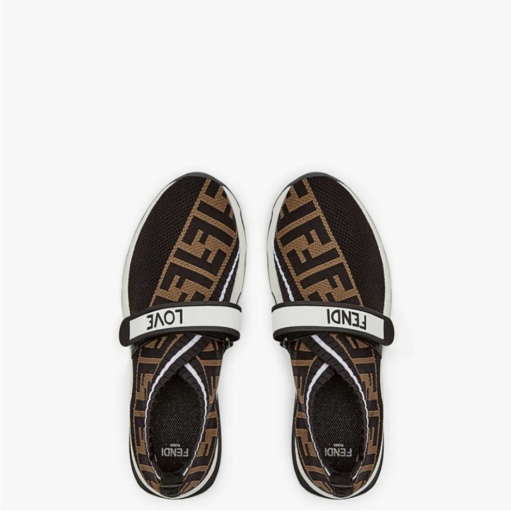 Fendi  sneakers black, white,brown. Size 8 1/2. In great condition. Authentic.